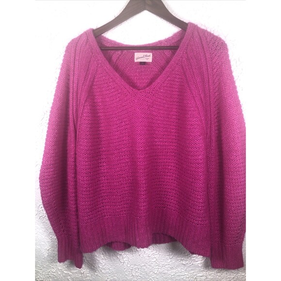 Universal Thread Women's Oversized Chunky Knit Sweater in pink size Large - Picture 2 of 7